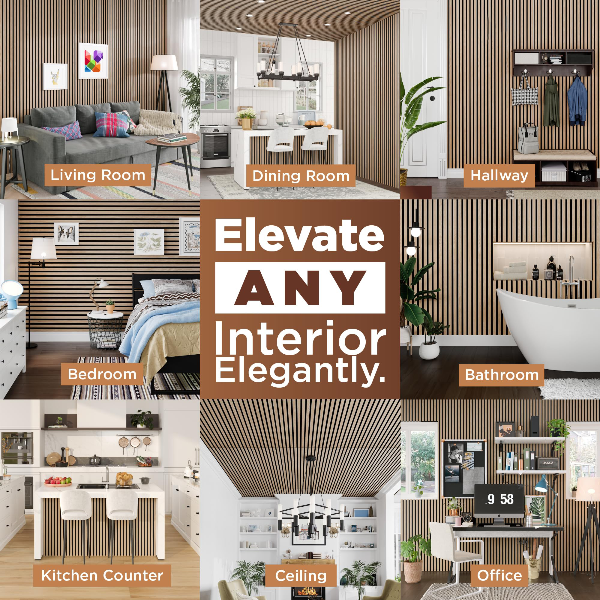 Modern Design Wholesale Home Building WPC Wpc Wall Cladding Panels Interior Fluted Panel Board