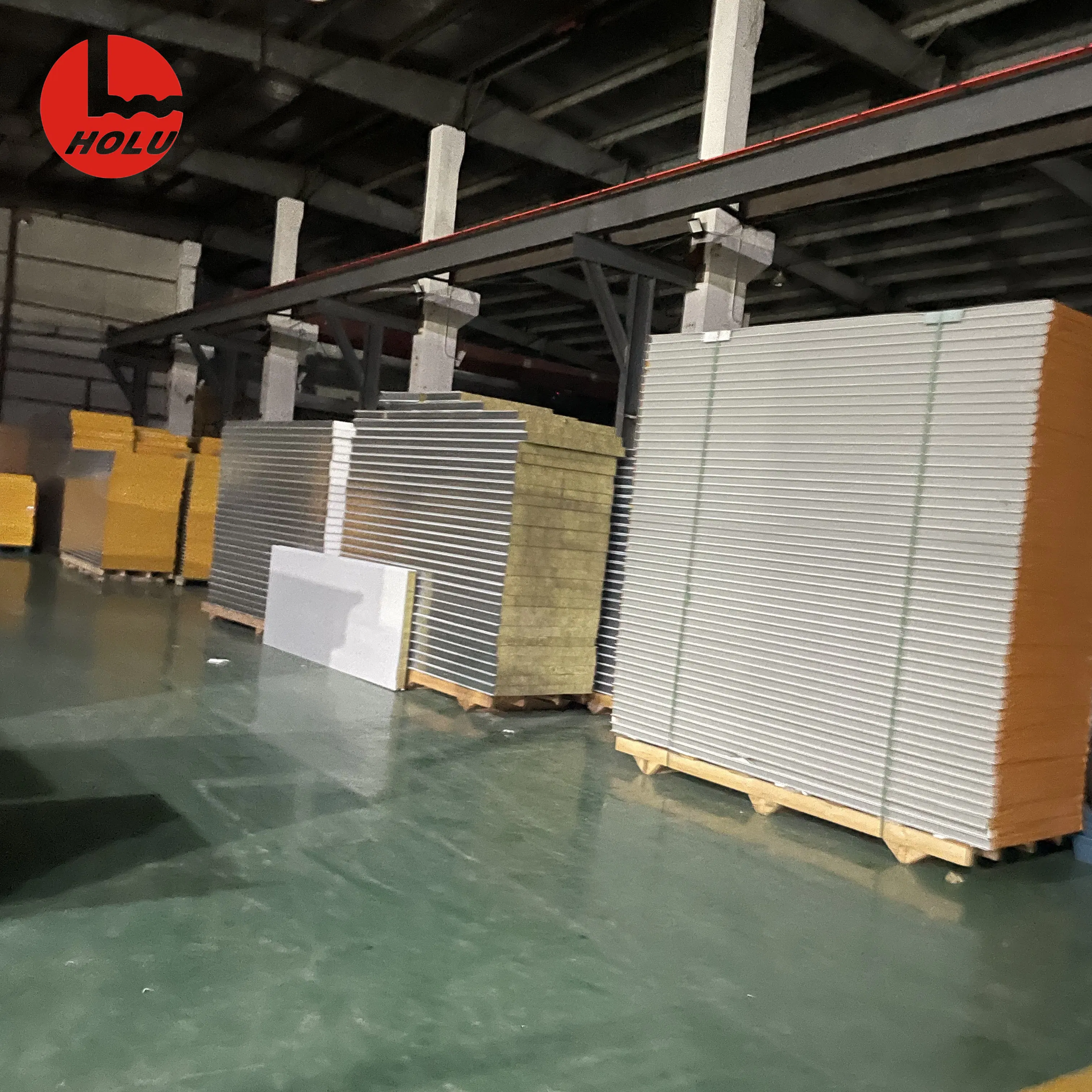 Insulated Fireproof Rockwool Metal Sandwich Wall Panel for Prefab Structure