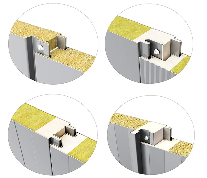 Thermal Exterior Polyurethane Fireproof Heat Insulation Board Rock Wool Insulated Wall Soundproof Sandwich Panels Cold Room 5+