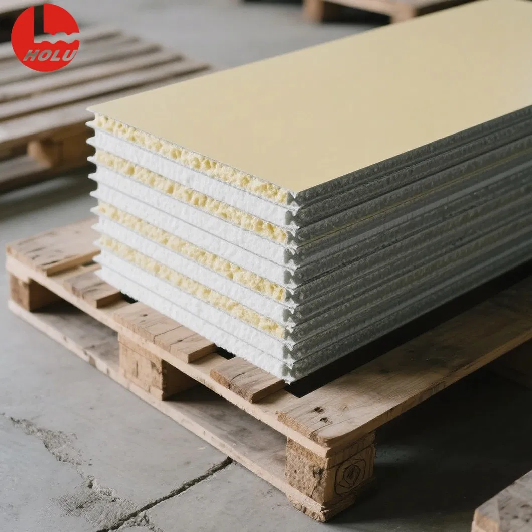 Insulated Fireproof Rockwool Metal Sandwich Wall Panel for Prefab Structure