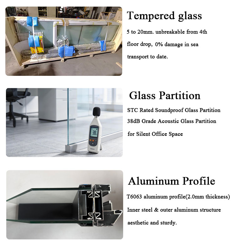 Modular glass partition showcase 4