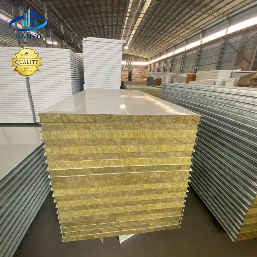 Wholesale Fireproof Thermal Insulated Polyurethane Edge-Sealed Rock Wool Sandwich Panels for Steel Structure Warehouse Wall