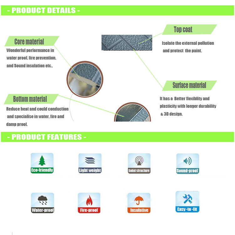 Lightweight 16mm Polyurethane Exterior Wall Cladding Metal Siding Sandwich Wall Panels