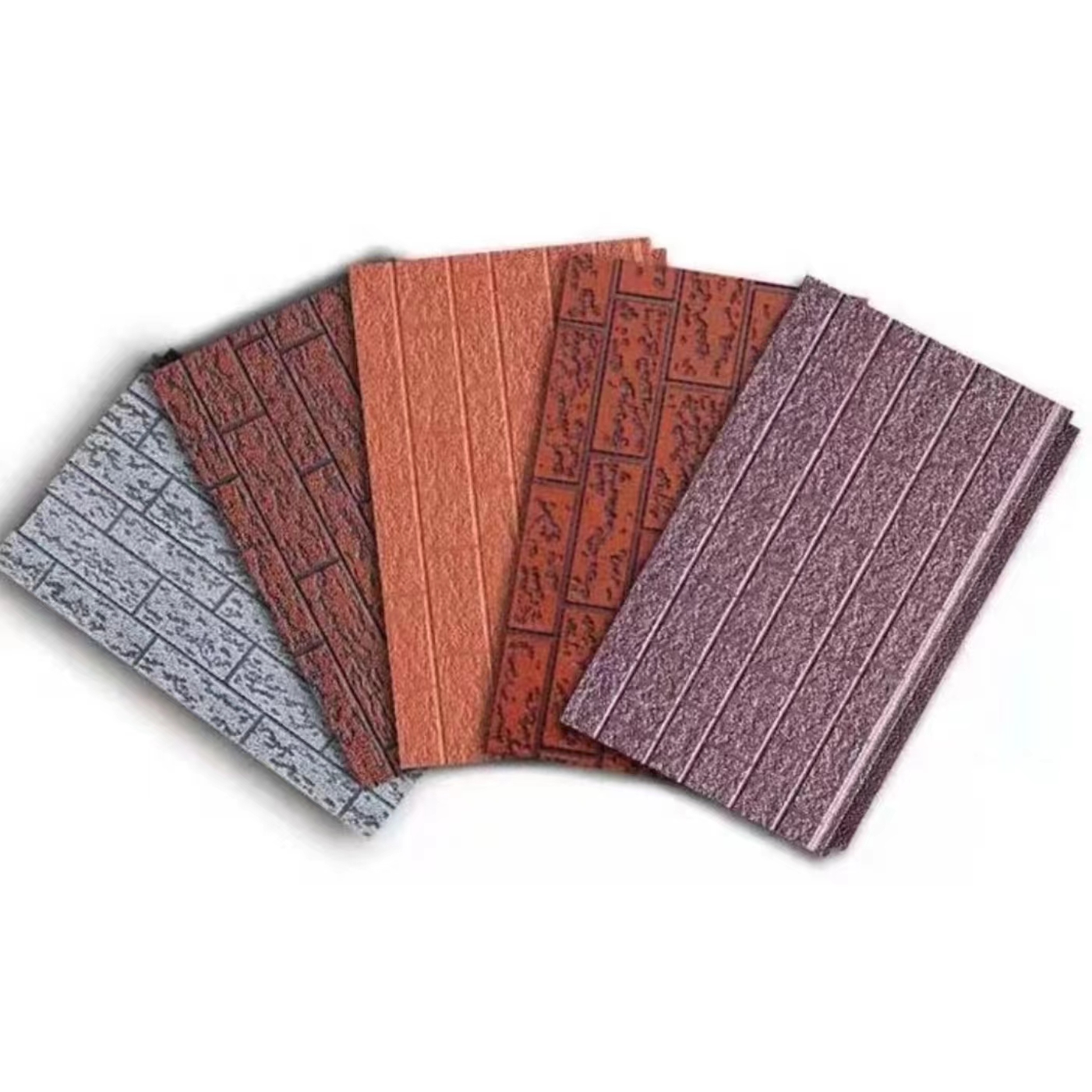 Thermal Insulation Decorative Prefabricated Exterior Nonmetal Siding Wall Panel Building PU Polyurethane Sandwich Panel 40kg/m3