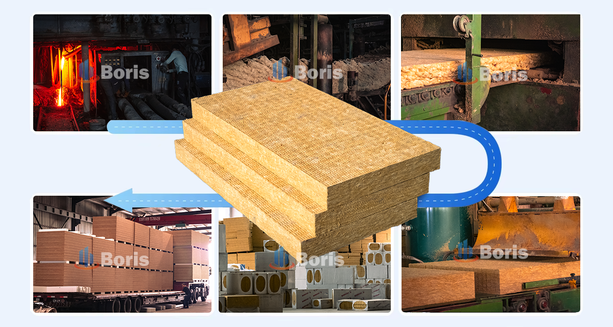 Fireproof Rock Wool Board Thermal Insulation Panel for Building Wall Roof Ceiling Exterior Interior Construction Material