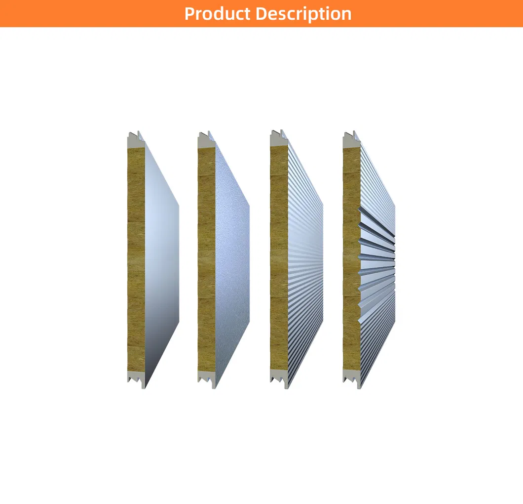 Building Material High-Density Rockwool Insulated Metal Panel for Roof/Wall Cladding System