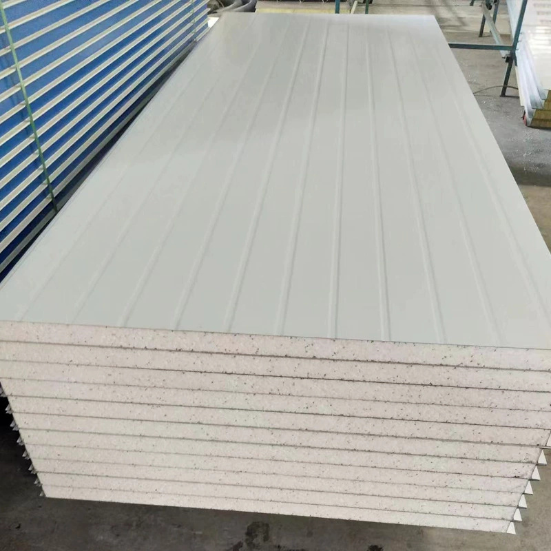 PU Foam Sandwich Roofing Panel for Prefabricated House and Cold Storage Wall Heat Insulation