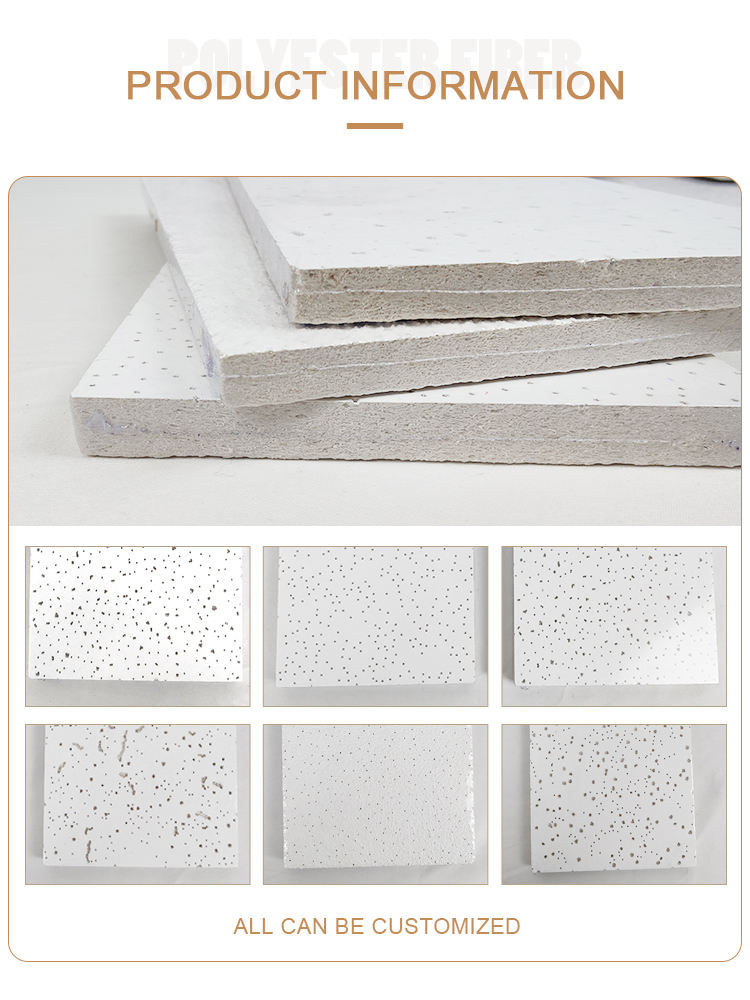 Acoustic Mineral Fiber Ceiling Board Panel for Office School Hospital Suspended Grid Systems for Thermal Insulation