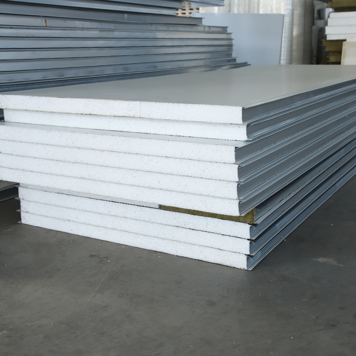 Decorative EPS Insulated Metal Carved Exterior Wall Prefab Industrial Warehouse Container Sandwich Panels
