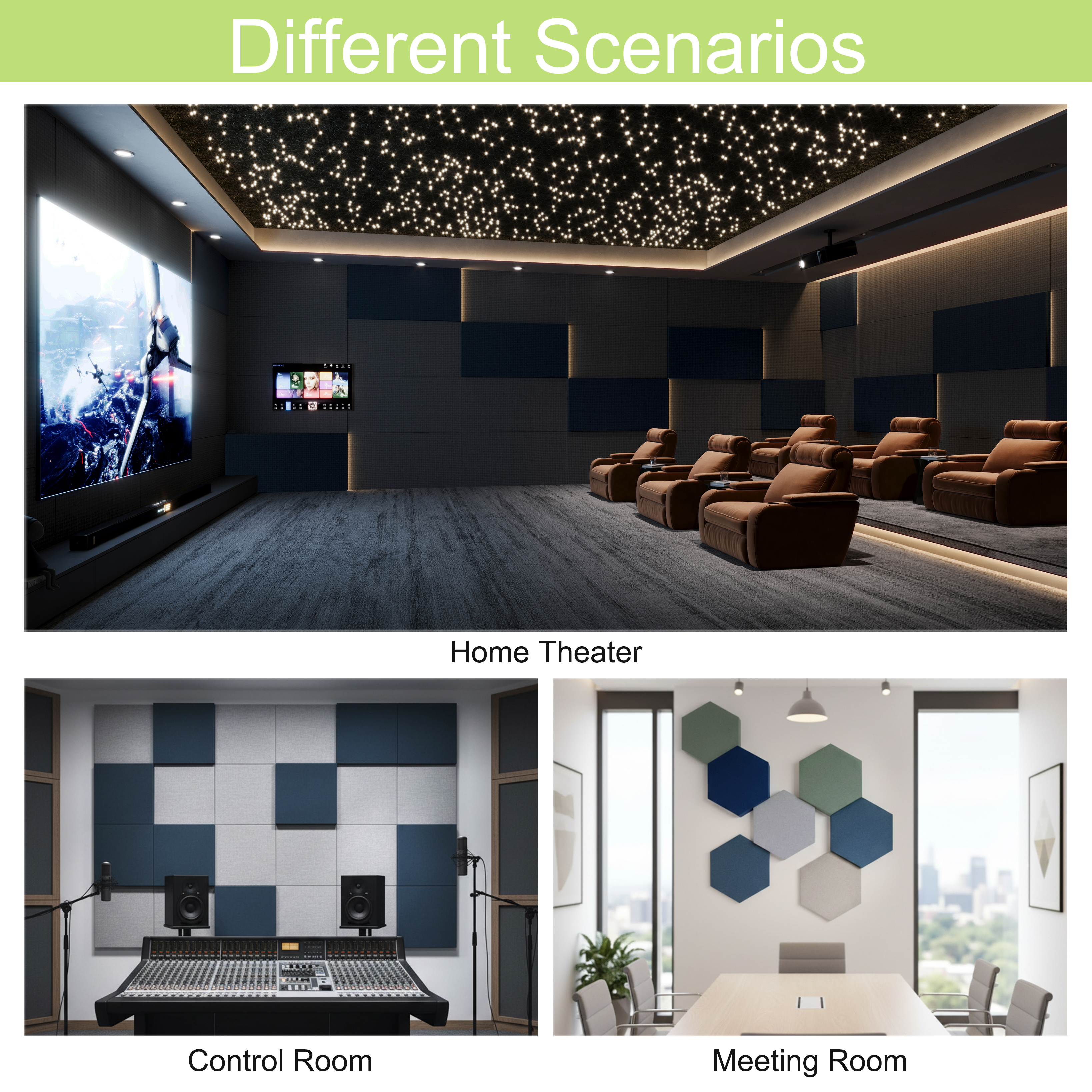 Qinsound Fiberglass Acoustic Panels Factory Acoustic Sound-absorbing Fabric Panel Non Flammable Panels Cinema