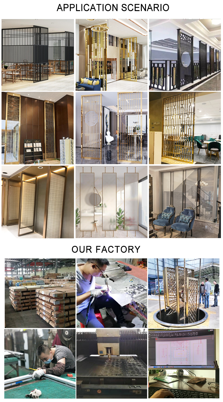 ZB2657 Custom Made Stainless Steel Privacy Screen Divider Partition for Office Interior Space