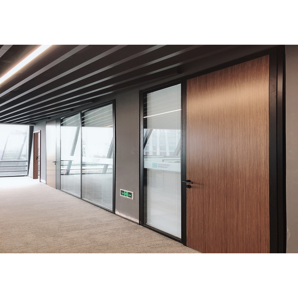 FlexSpace 2023 New Tempered Glass Office Partition clear Glass Aluminum Frame Partition Wall