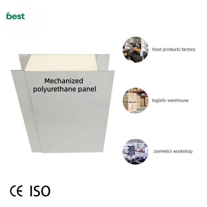 Hospital Fireproof Galvanized Steel Polyurethane Sandwich Wall Panel for Portable Cleanroom with Water Resistant Feature
