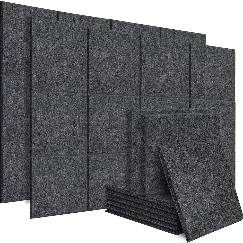 Polyester Acoustic Sound Proofing Pet Cinema Wall Black Insulation Panels 3D Sound Ceiling Acoustic Sound Proof Panel