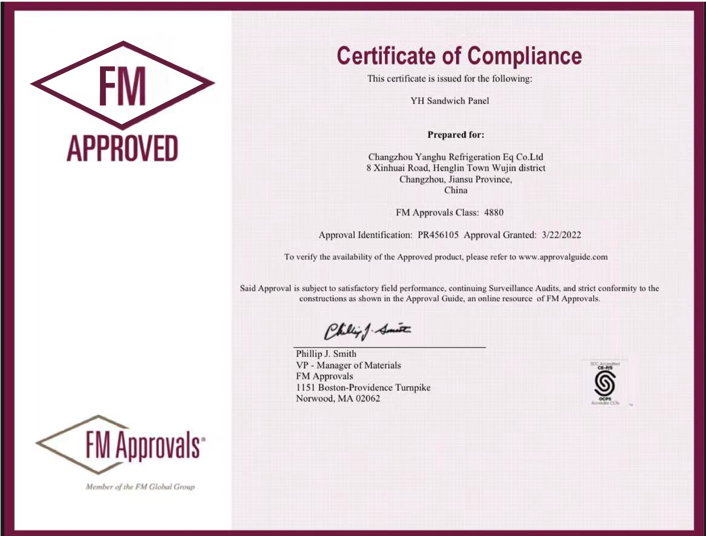 Insulation Panel Certification