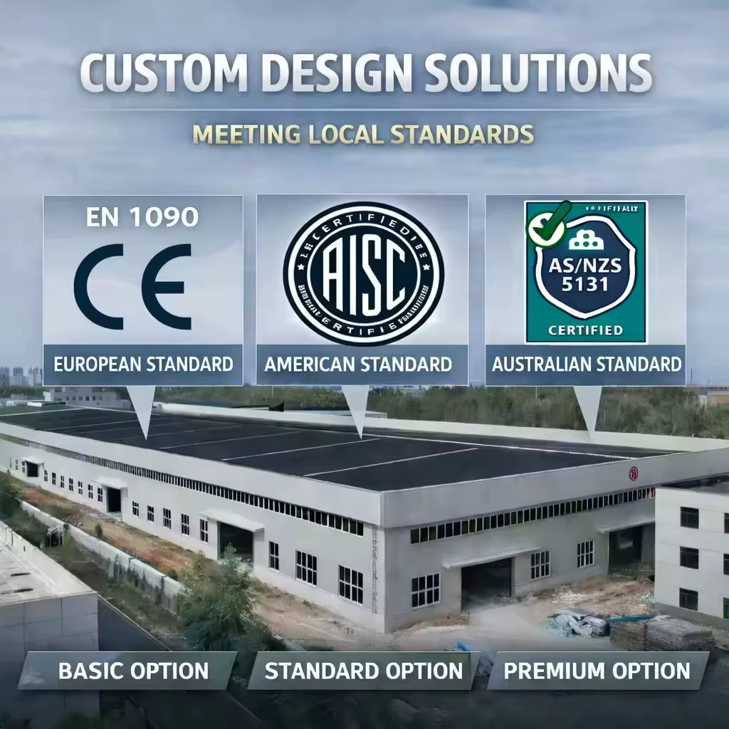 ZW 121+ Mph Wind-Resistant Modern Solar PV Roofing System Steel Structure Building Prefab Steel Workshop Industrial Warehouse