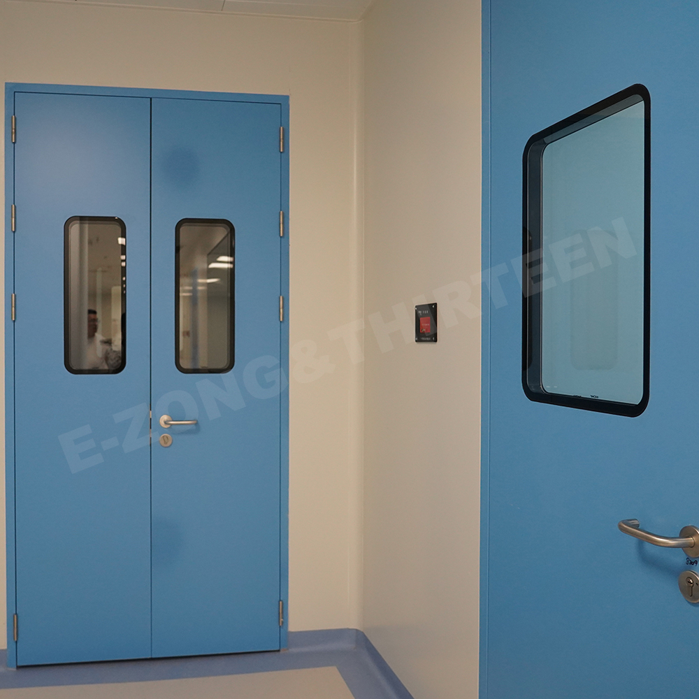 Clean Room Door Aluminum Frame Custom Design Lab Cleanroom Door Fireproof, Airtight, Antibacterial Custom Size Available