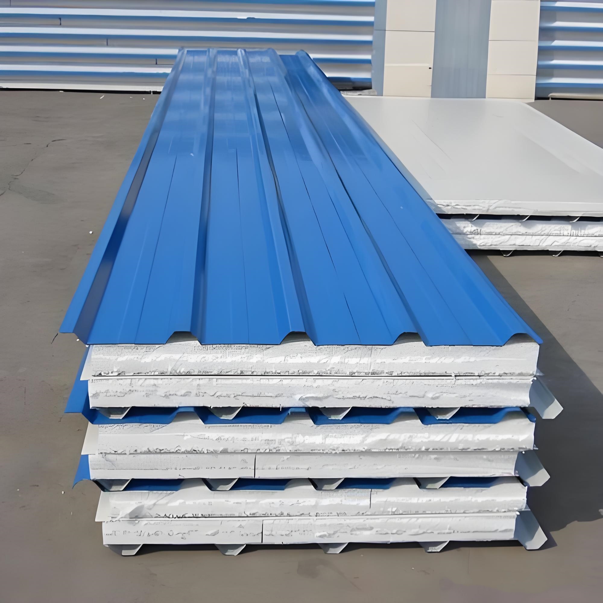 50mm 75mm 100mm 150mm Insulated Fireproof Metal Wall Panels Insulted Roofing Panel Tiles Sheet EPS Sandwich Panel
