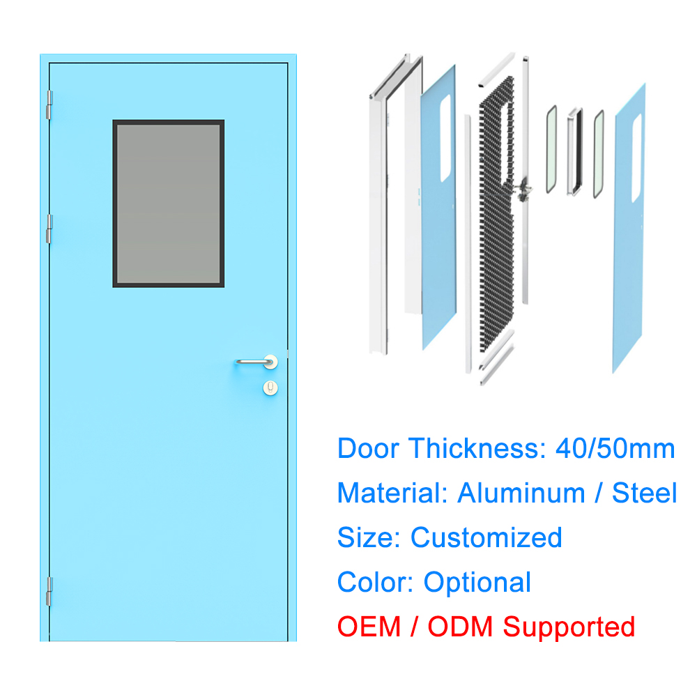 Honeycomb Aluminum Cleanroom Door Hermetic Airtight Antibacterial Door For Pharmaceutical Laboratory Hospital GMP Clean Room