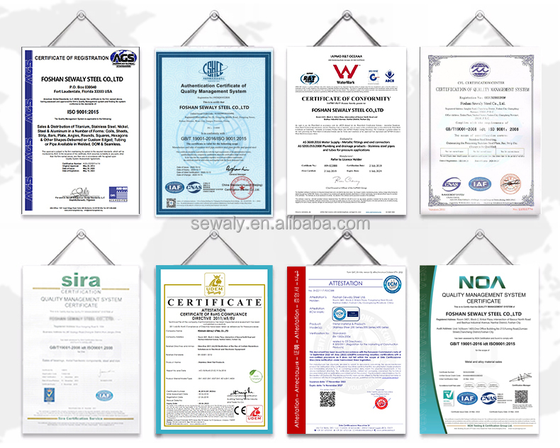 Product quality certifications