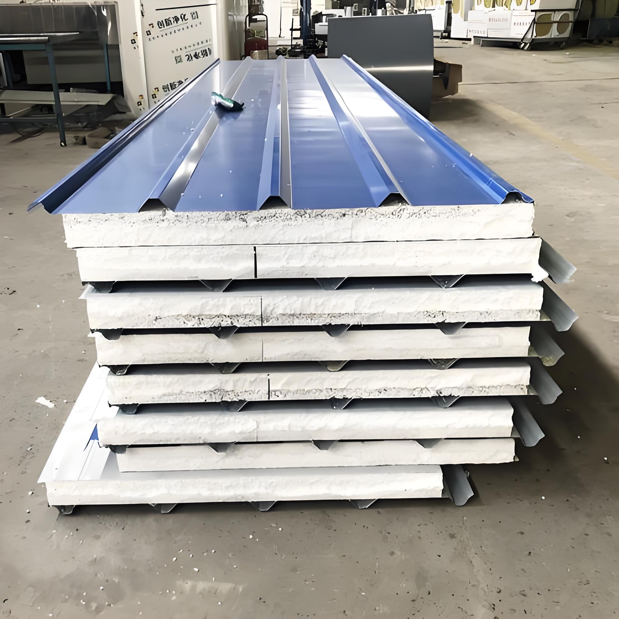 50mm 75mm 100mm 150mm Insulated Fireproof Metal Wall Panels Insulted Roofing Panel Tiles Sheet EPS Sandwich Panel