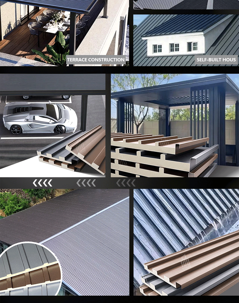 Sound - Proof Innovative Modern Roofing Panels Interior Partition Panels for Home Office Warehouse Insulated Roof Panels
