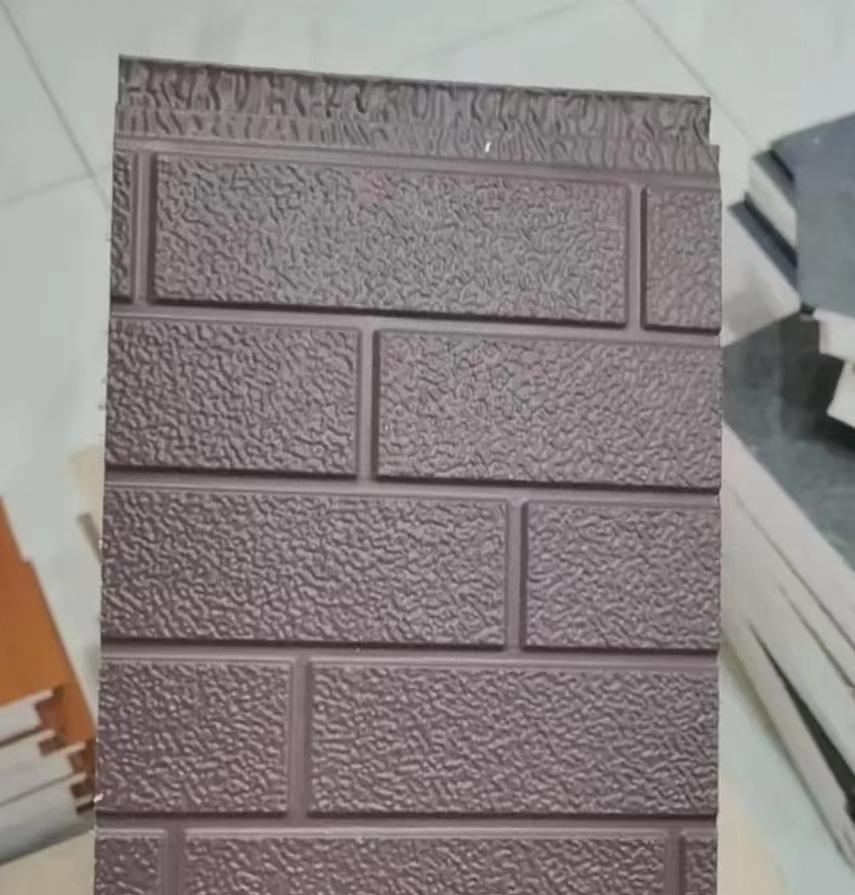 Thermal Insulation Decorative Prefabricated Exterior Nonmetal Siding Wall Panel Building PU Polyurethane Sandwich Panel 40kg/m3