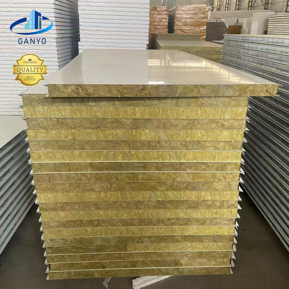 Wholesale Fireproof Thermal Insulated Polyurethane Edge-Sealed Rock Wool Sandwich Panels for Steel Structure Warehouse Wall
