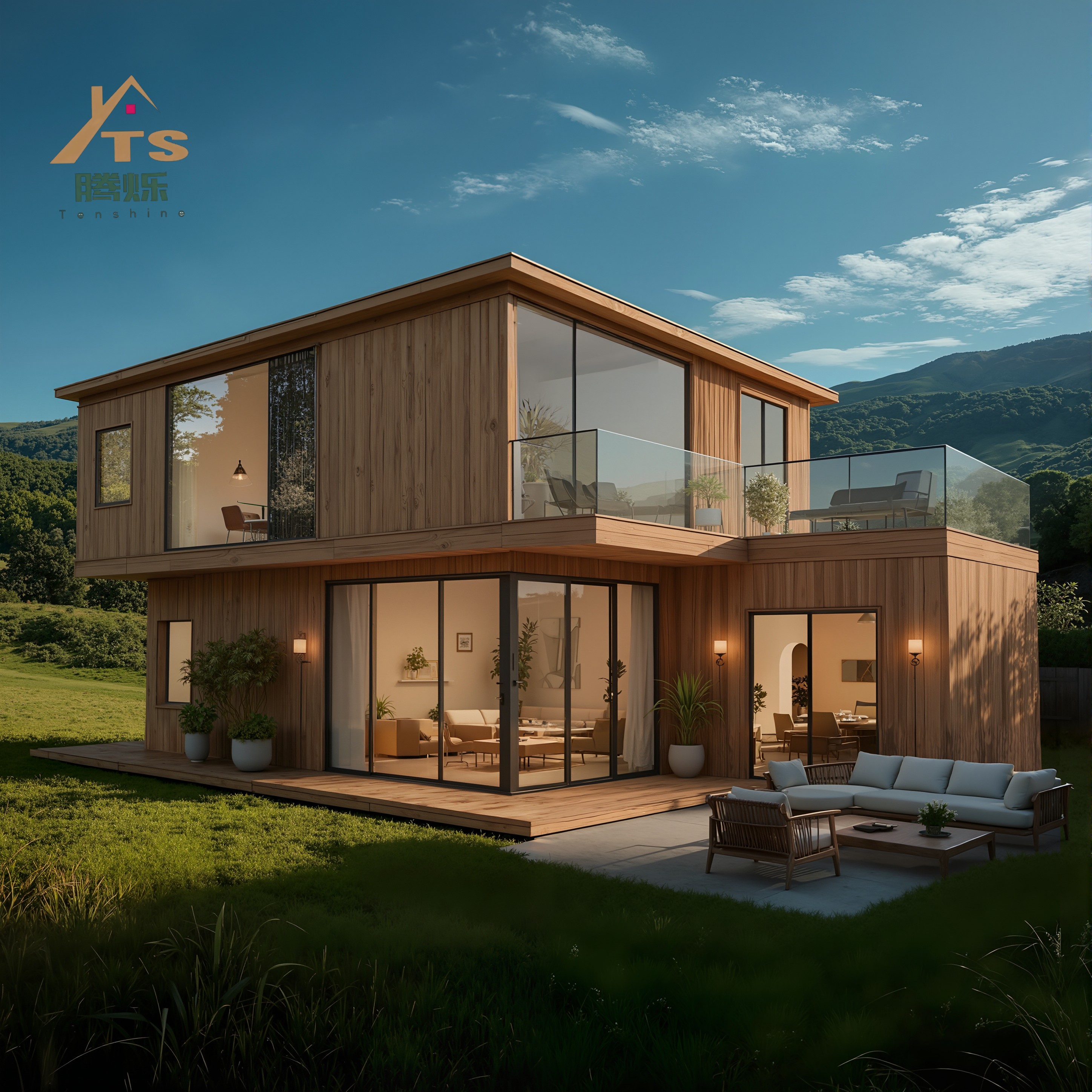 Portable Modular Container Prefab Home Contemporary Ready Stock Flat Pack Sandwich Panel for Living Hotels Villas Shops Wooden