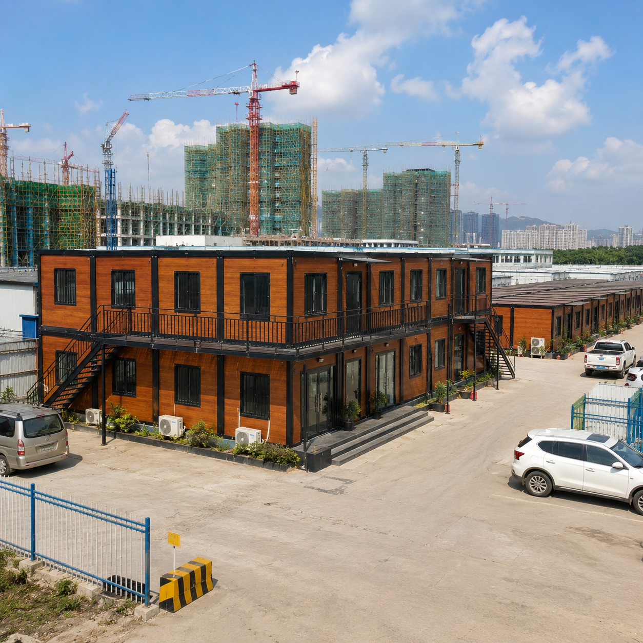 Foldable Container House Prefab House 20FT Modular Steel Frame For Worker Camp Site Office Quick Install Anti-rust