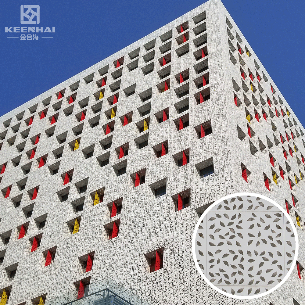 Architectural Exterior Wall Solution Using Laser Cut Aluminum Facade Panels For Office Projects