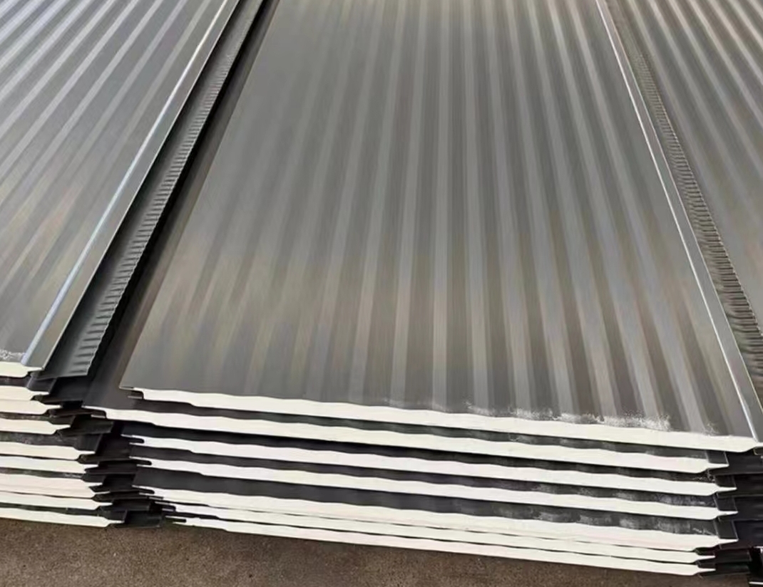 Thermal Insulation Decorative Prefabricated Exterior Nonmetal Siding Wall Panel Building PU Polyurethane Sandwich Panel 40kg/m3