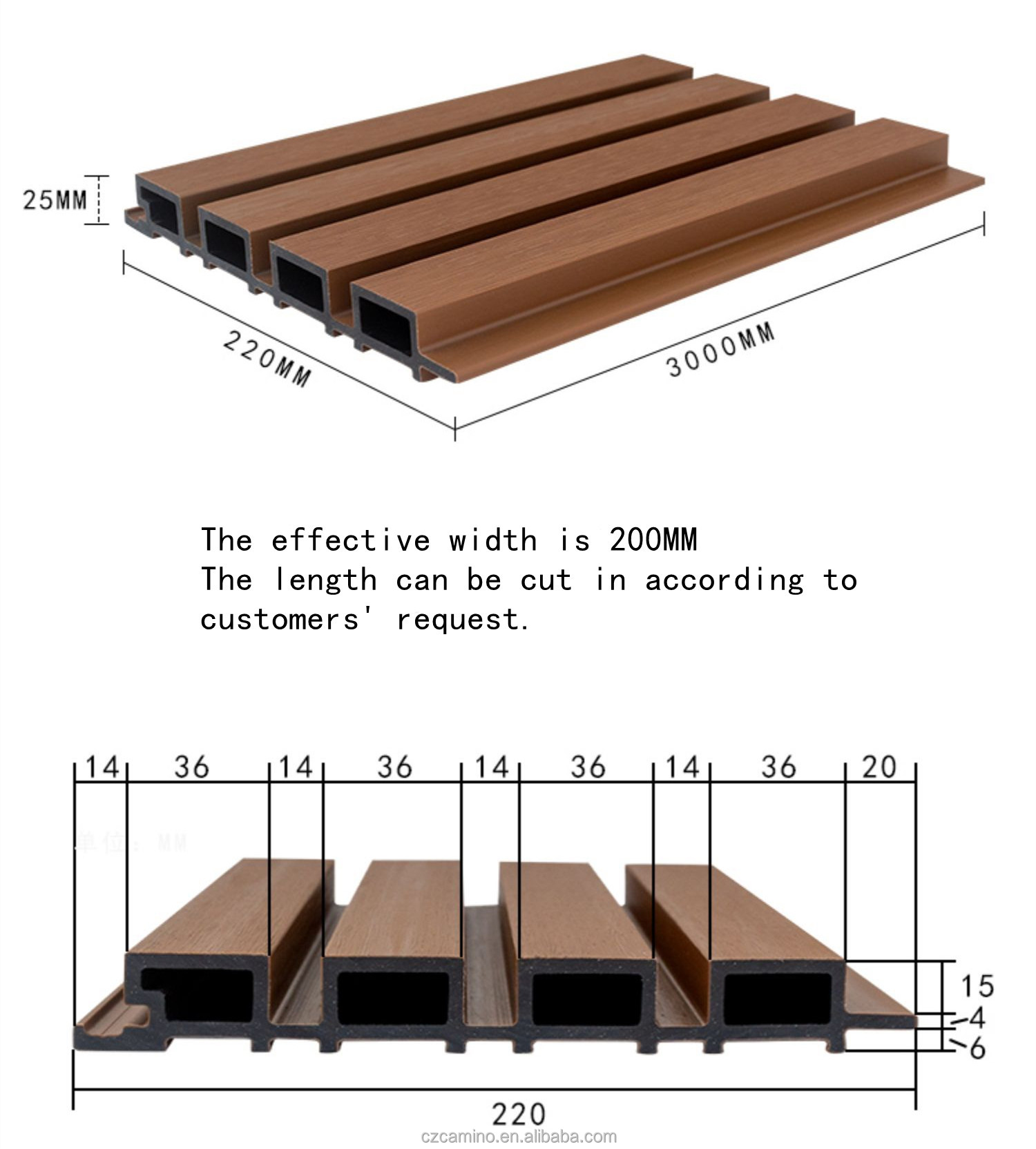 Wholesale Wood-Plastic Composite Exterior Building Materials Solid UV-Resistant WPC Wall Cladding Engineering Panels
