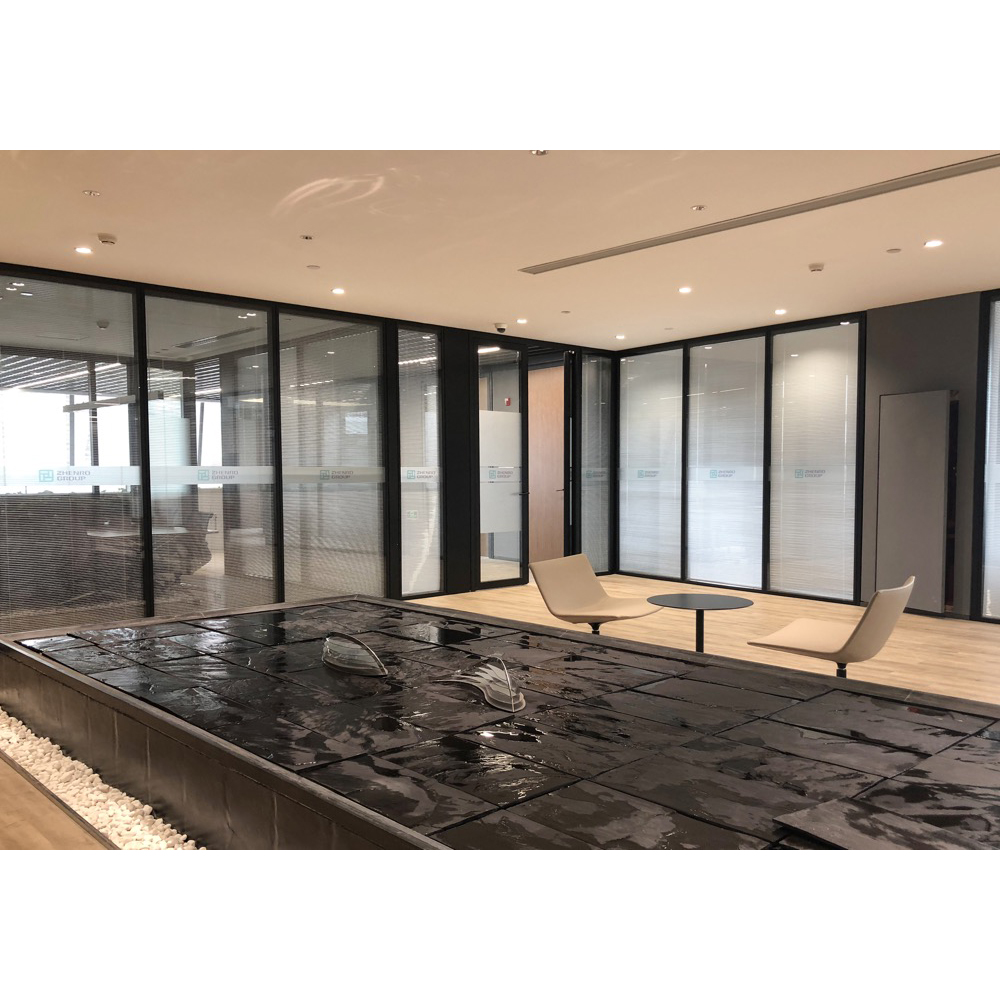 FlexSpace 2023 New Tempered Glass Office Partition clear Glass Aluminum Frame Partition Wall