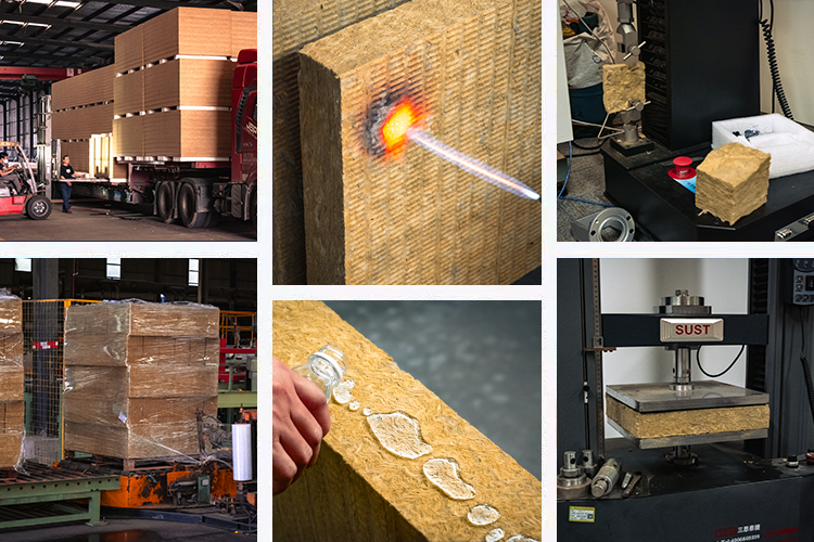 Fireproof Rock Wool Board Thermal Insulation Panel for Building Wall Roof Ceiling Exterior Interior Construction Material