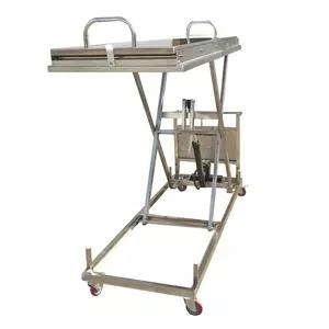 Henan Hydraulic Lifting Mortuary Trolley Mobile Cadaver Corpse Transport Stretcher Mortuary