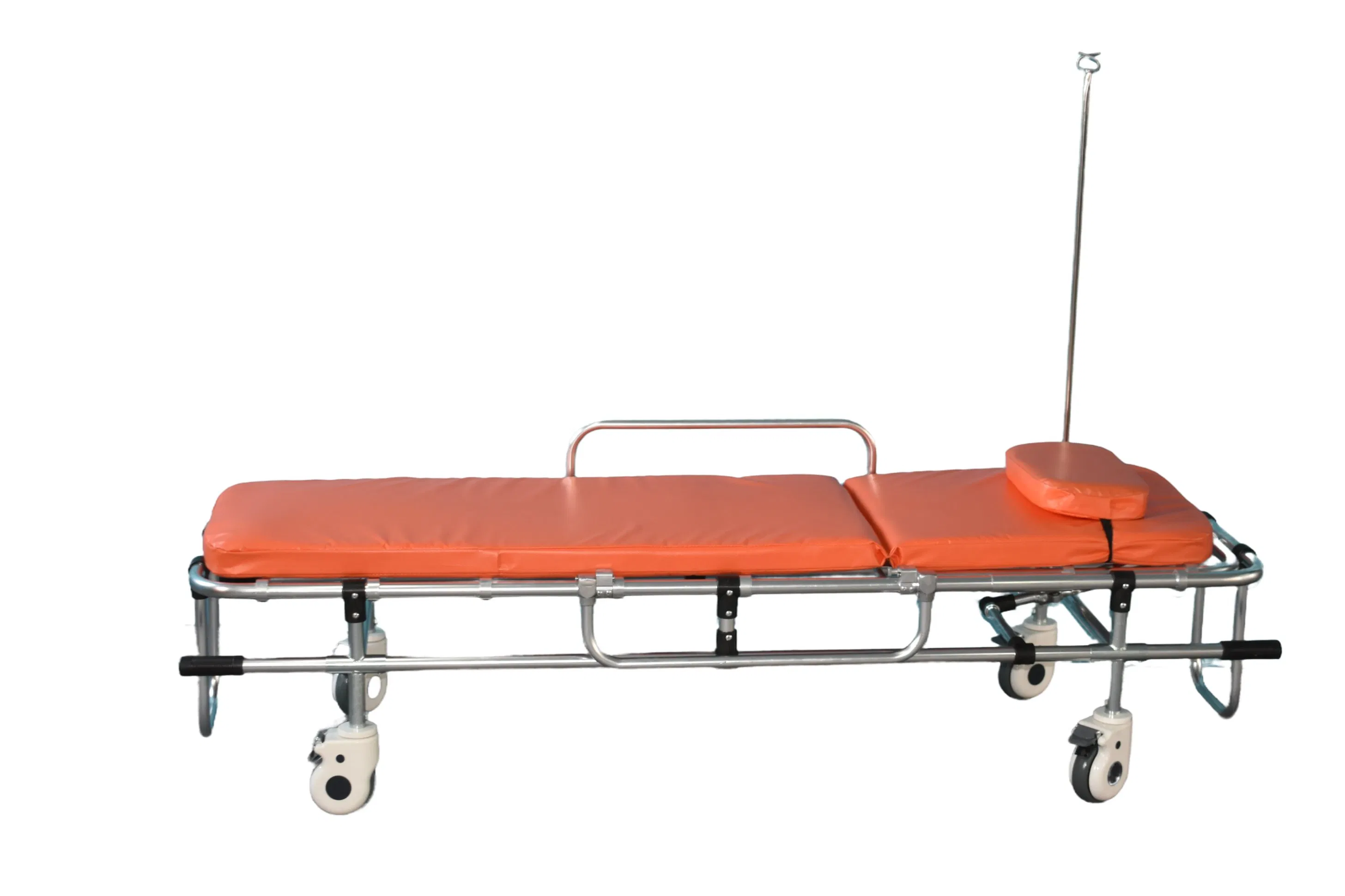 Compact, High-Strength Aluminum Ambulance Stretcher for Safe, Fast Patient Transport in Emergency Situations, Foldable, Collapsible Rescue Stretcher on Wheels