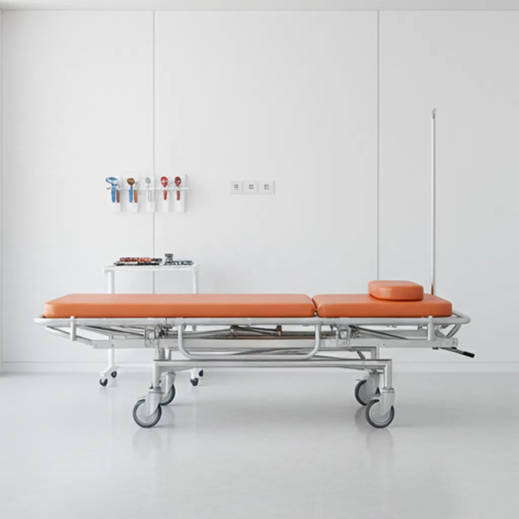 Non-Magnetic Lightweight Stretcher for MRI Use in Clinics