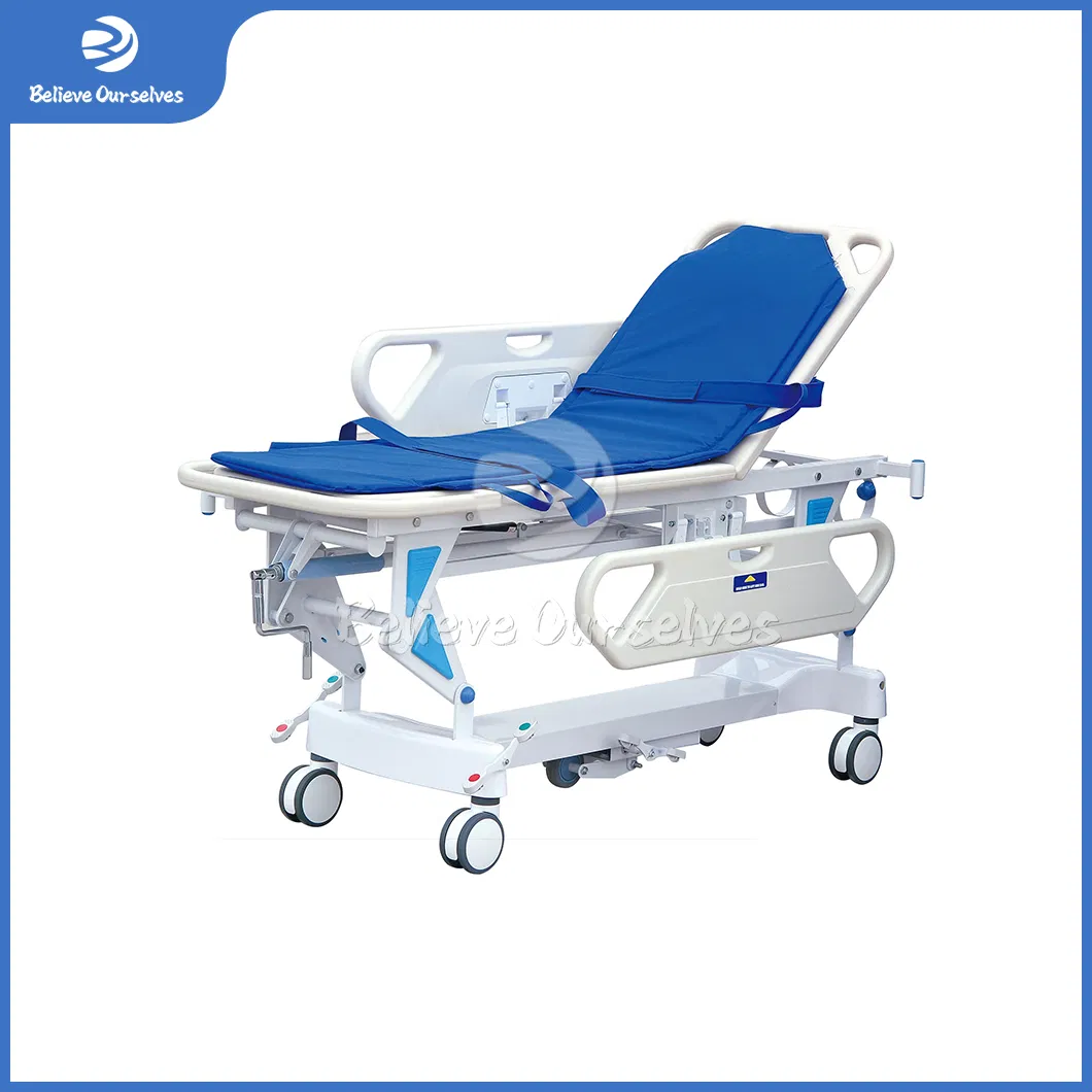 Huaren Cheap Emergency Trolley Stretcher Factory Hydraulic Patient Emergency Transport Stretcher China Hr-Z01 Patient Transportation Stretcher