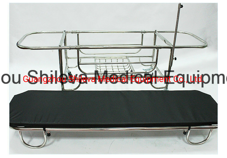Stainless Steel Emergency Bed Patient Transport Shower Bed Bathing Trolley