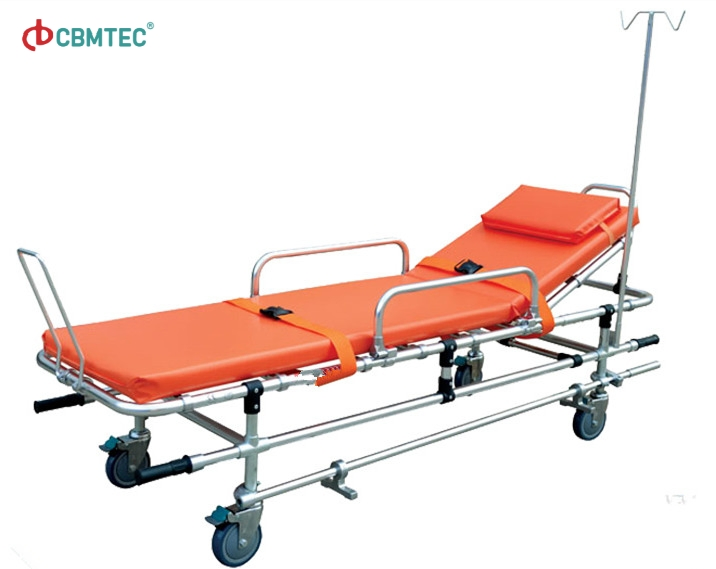 Portable Hospital Emergency Trolley Bed Medical Ambulance Folding Stretcher for Rescue Transfer
