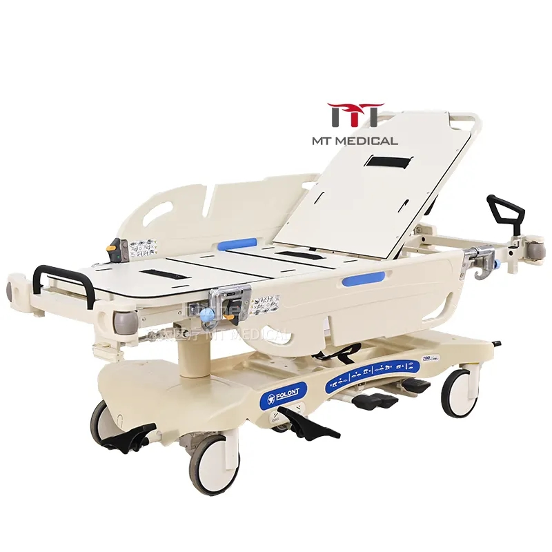 Multi-Functions Portable Hydraulic Transfer Bed Manual Hospital Patient Transfer Trolley Emergency Transport Stretcher