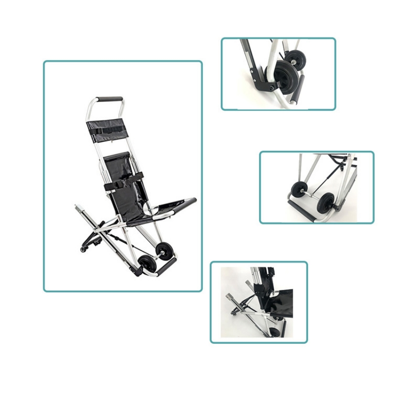 Portable Folding Stair Stretcher Chair with Wheels for Emergencies