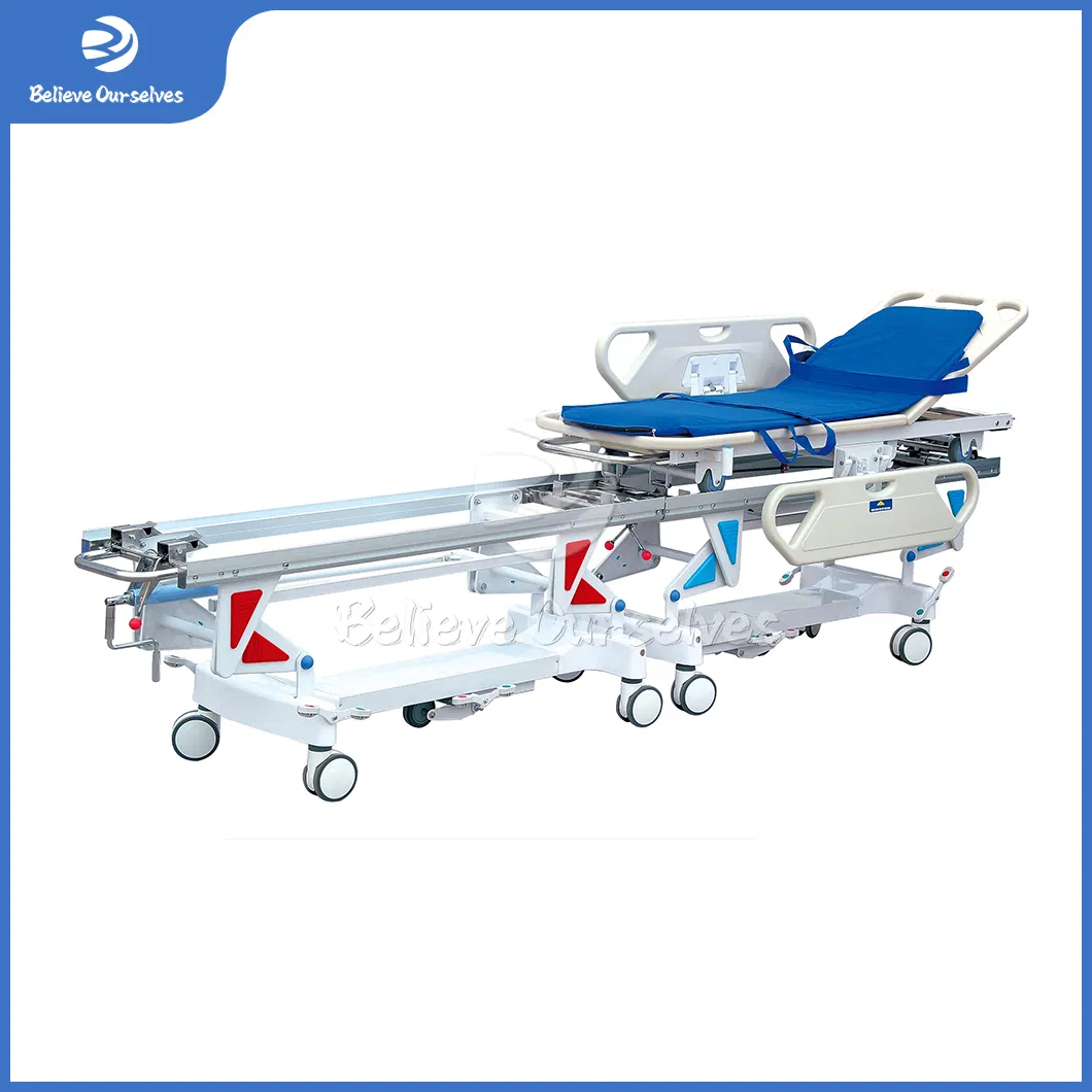 Huaren Cheap Emergency Trolley Stretcher Factory Hydraulic Patient Emergency Transport Stretcher China Hr-Z01 Patient Transportation Stretcher
