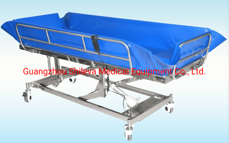 Stainless Steel Emergency Bed Patient Transport Shower Bed Bathing Trolley