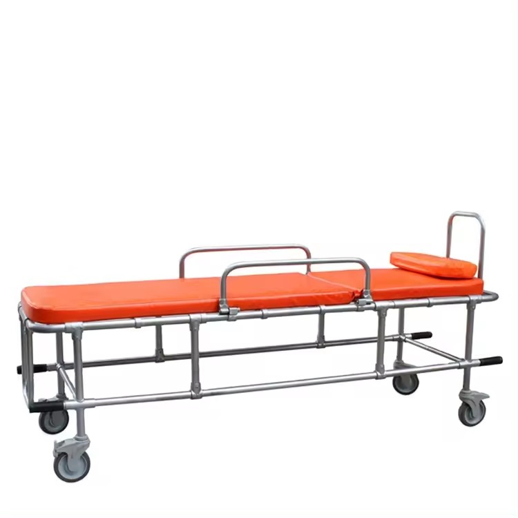 MRI Compatible Non-Magnetic Hospital Bed Stretcher Hospital Safe Aluminum Alloy Non-Magnetic Stretcher Trolley MRI Emergency Bed with Non-Magnetic Stretcher