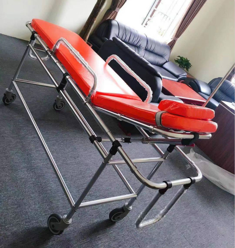 MRI Compatible Non-Magnetic Hospital Bed Stretcher Hospital Safe Aluminum Alloy Non-Magnetic Stretcher Trolley MRI Emergency Bed with Non-Magnetic Stretcher