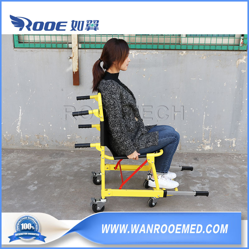 Simple Rescue Manual Evacuation Stair Stretcher Chair with Folding Storage
