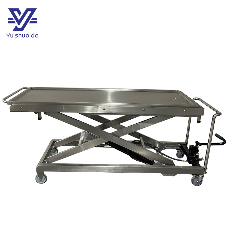 High Quality Rustproof Stainless Funeral Use Morgue Corpse Lifting Cart