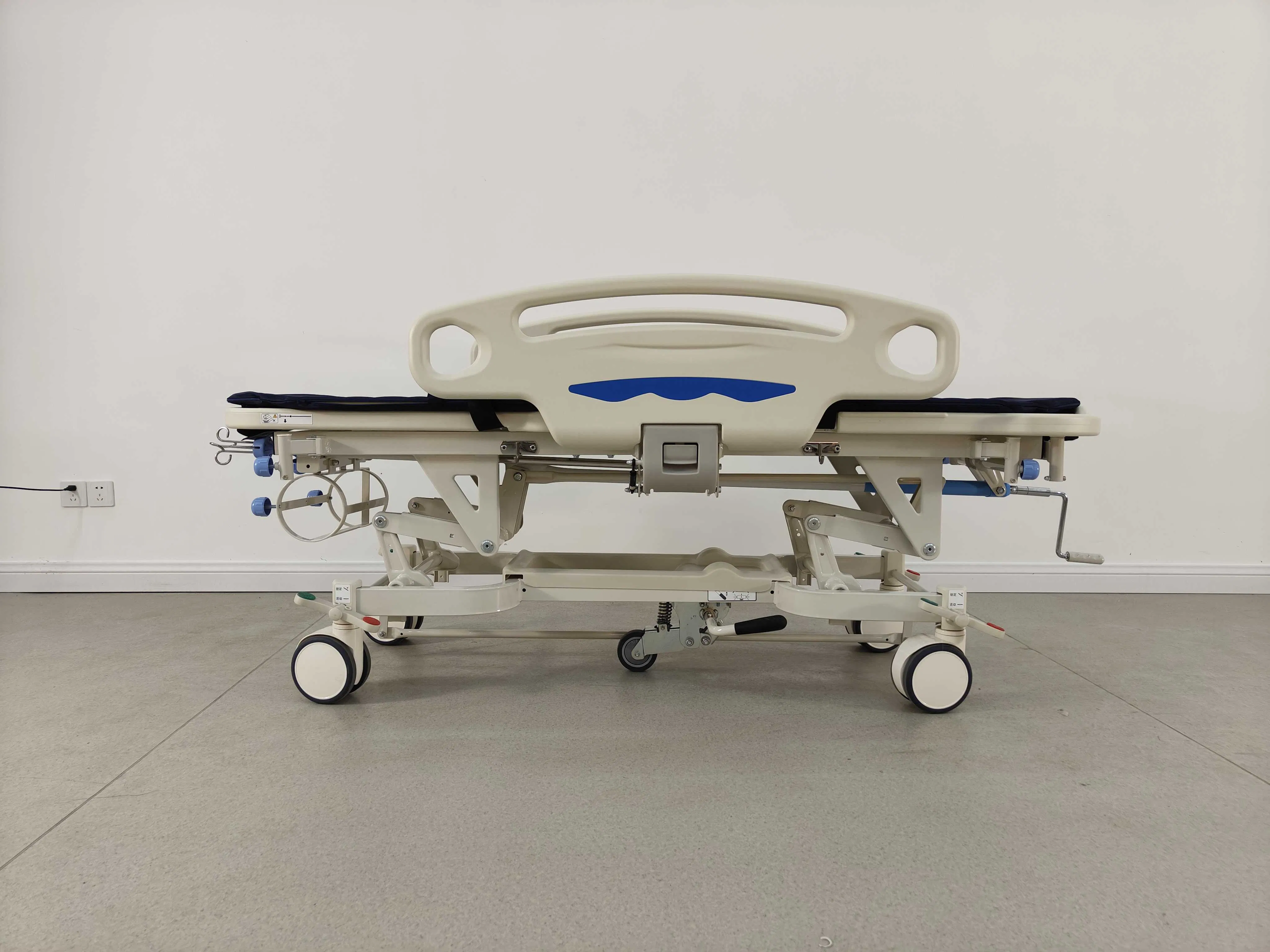 ICU Hospital 2-Function Manual Patient Transfer Trolley First Aid Emergency Rescue Clinics Patient Stretcher